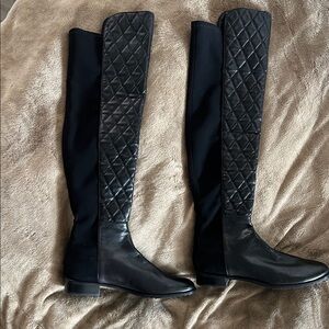 Stuart Whitman size 10 Black Quilted 50/50 over the Knee-High Boots